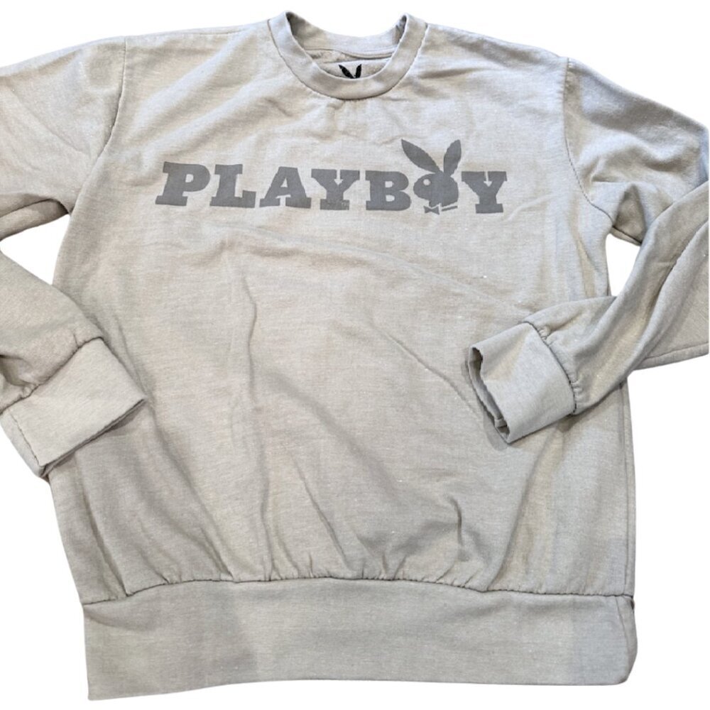 Playboy Pacsun Mens Medium Gray Sweatshirt Crewneck Pullover Bunny Vintage